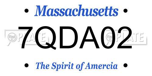 7QDA02 Massachusetts License Plate