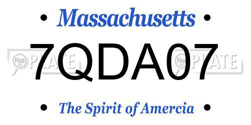 7QDA07 Massachusetts License Plate