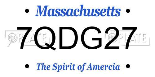 7QDG27 Massachusetts License Plate