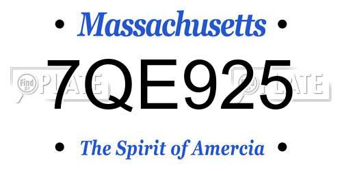 7QE925 Massachusetts License Plate