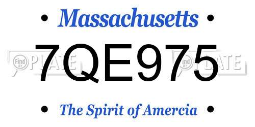 7QE975 Massachusetts License Plate