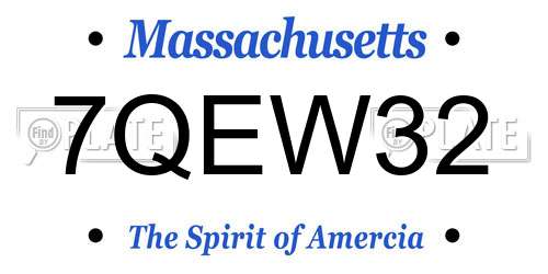 7QEW32 Massachusetts License Plate