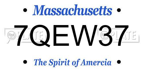 7QEW37 Massachusetts License Plate
