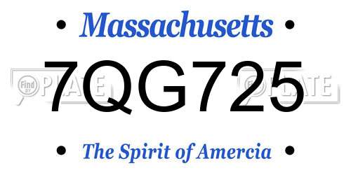 7QG725 Massachusetts License Plate
