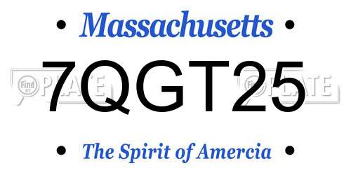 7QGT25 Massachusetts License Plate