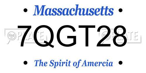 7QGT28 Massachusetts License Plate