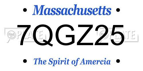 7QGZ25 Massachusetts License Plate