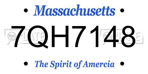 7QH7148 Massachusetts License Plate