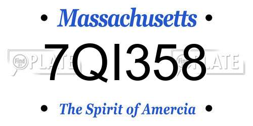 7QI358 Massachusetts License Plate
