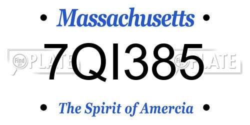 7QI385 Massachusetts License Plate