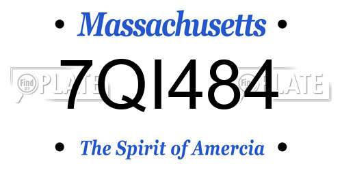 7QI484 Massachusetts License Plate