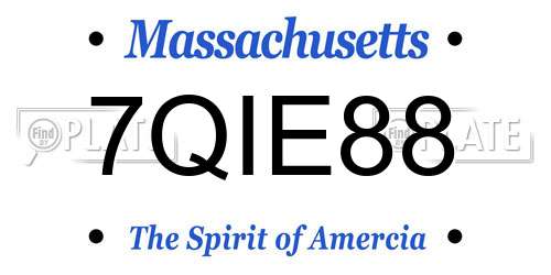 7QIE88 Massachusetts License Plate