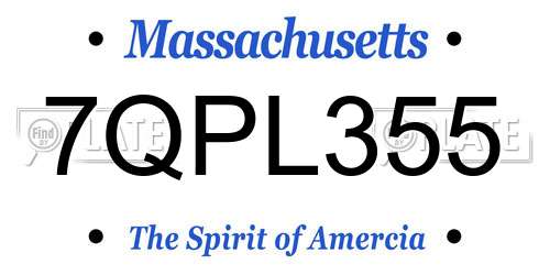 7QPL355 Massachusetts License Plate