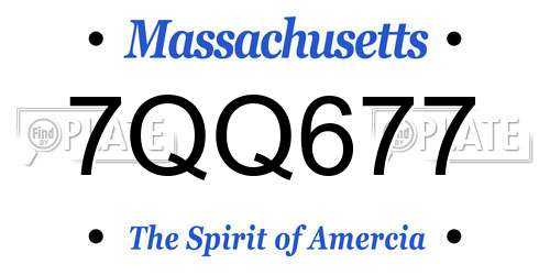 7QQ677 Massachusetts License Plate