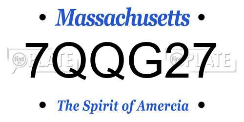 7QQG27 Massachusetts License Plate