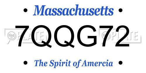 7QQG72 Massachusetts License Plate