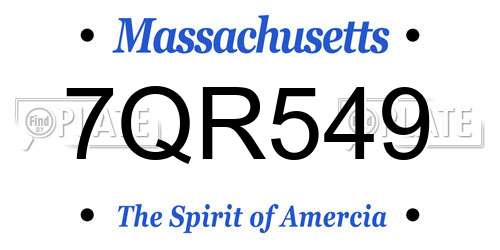 7QR549 Massachusetts License Plate
