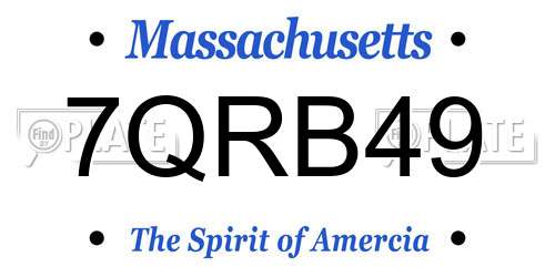 7QRB49 Massachusetts License Plate