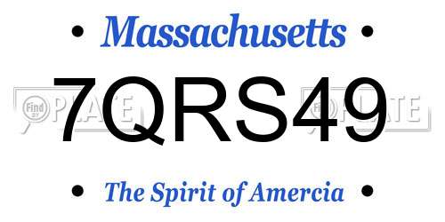 7QRS49 Massachusetts License Plate