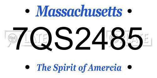 7QS2485 Massachusetts License Plate