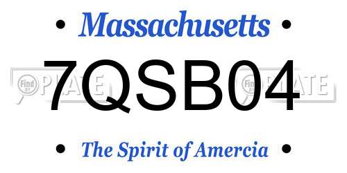 7QSB04 Massachusetts License Plate