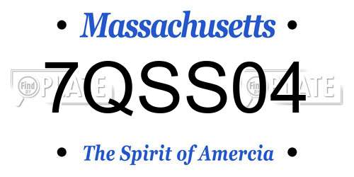 7QSS04 Massachusetts License Plate