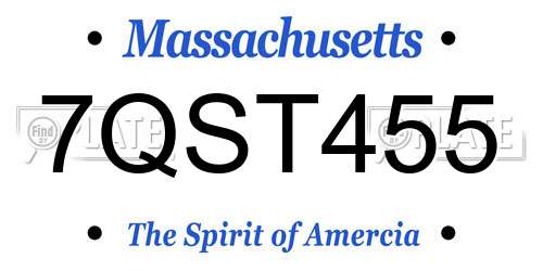 7QST455 Massachusetts License Plate