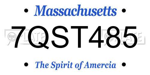 7QST485 Massachusetts License Plate