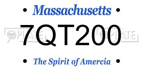 7QT200 Massachusetts License Plate