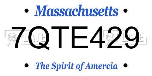 7QTE429 Massachusetts License Plate