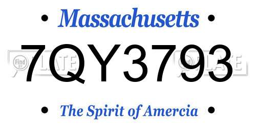 7QY3793 Massachusetts License Plate