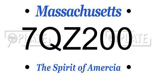 7QZ200 Massachusetts License Plate