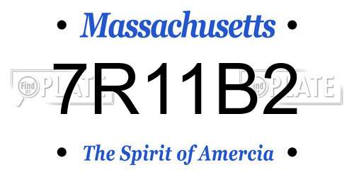 7R11B2 Massachusetts License Plate