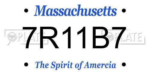 7R11B7 Massachusetts License Plate
