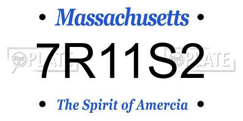 7R11S2 Massachusetts License Plate