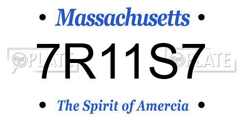 7R11S7 Massachusetts License Plate