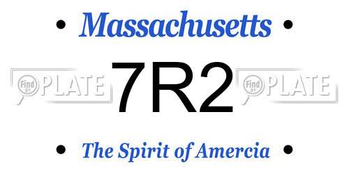 7R2 Massachusetts License Plate