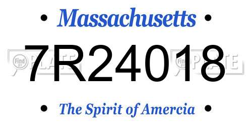 7R24018 Massachusetts License Plate