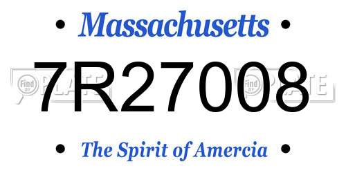 7R27008 Massachusetts License Plate