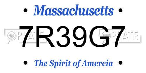 7R39G7 Massachusetts License Plate