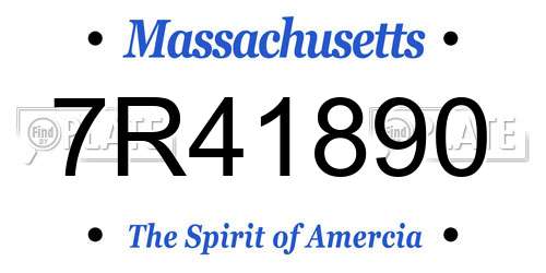 7R41890 Massachusetts License Plate