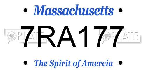 7RA177 Massachusetts License Plate