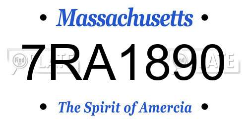 7RA1890 Massachusetts License Plate