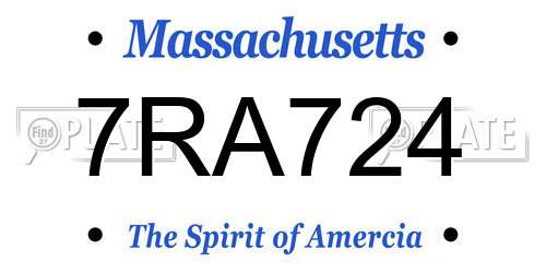 7RA724 Massachusetts License Plate