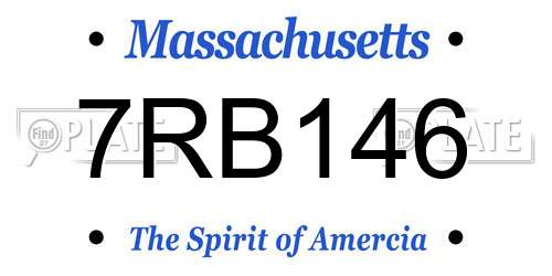 7RB146 Massachusetts License Plate