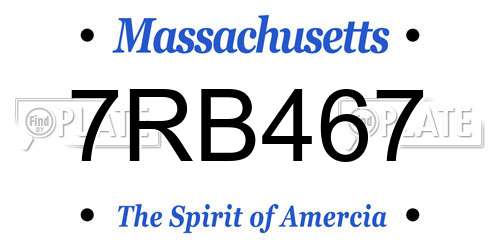 7RB467 Massachusetts License Plate