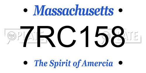7RC158 Massachusetts License Plate