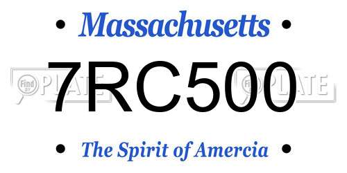 7RC500 Massachusetts License Plate