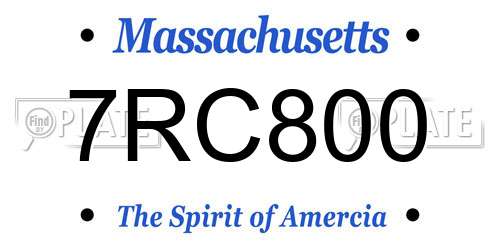 7RC800 Massachusetts License Plate