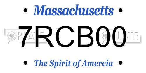 7RCB00 Massachusetts License Plate